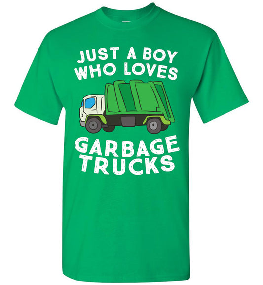 2023 Garbage Truck Just A Boy Who Loves Garbage Trucks Unisex Kids Shirt Gift Boy Girl