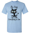 Lunar Zone It's Fine I'm Fine Everything is Fine Funny Cat Unisex Shirt Gift Women Men