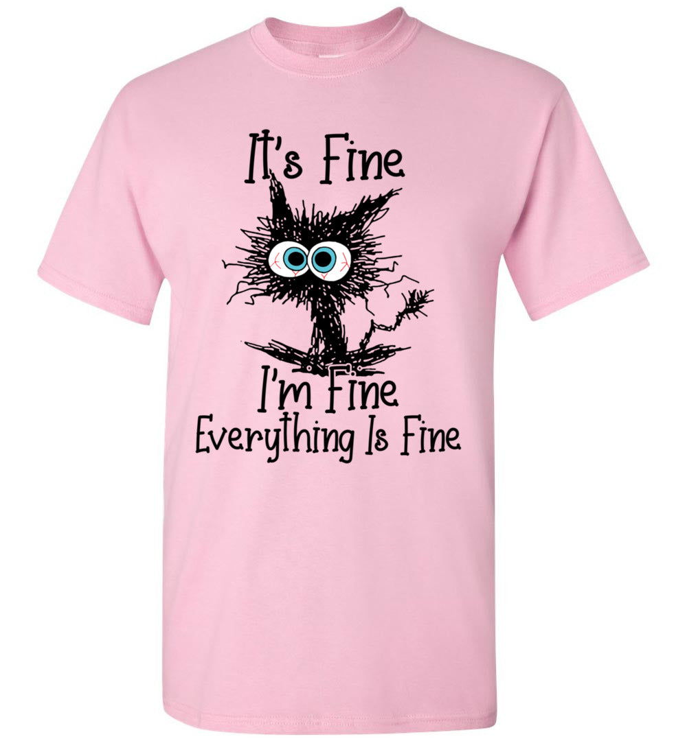 Lunar Zone It's Fine I'm Fine Everything is Fine Funny Cat Unisex Shirt Gift Women Men