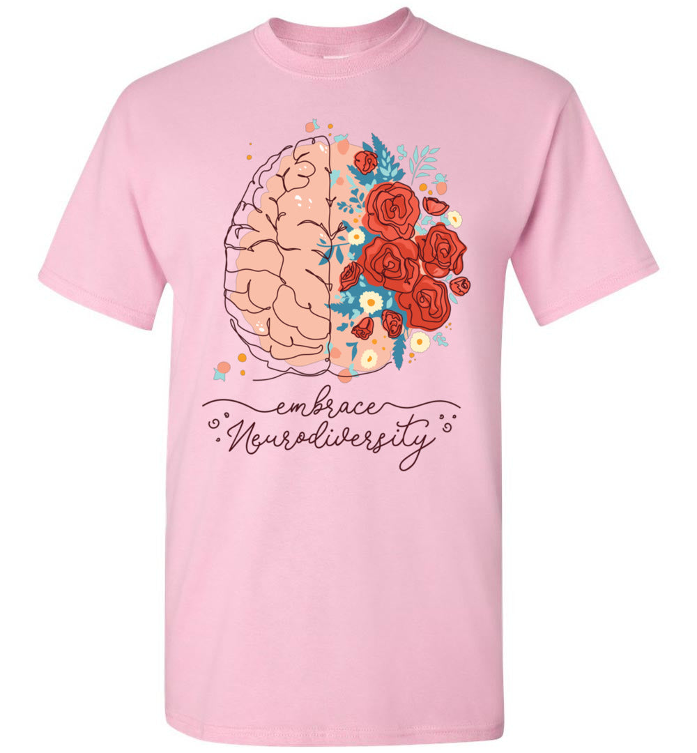 2023 Embrace Neurodiversity Autism Awareness Brain Flower Unisex Shirt Gift Women Men