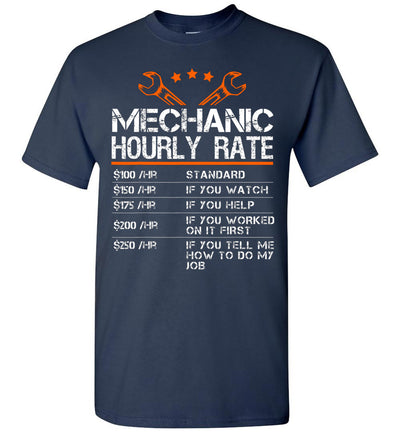 2022 Funny Mechanic Hourly Rate Unisex Tee Shirt Gift Women Men