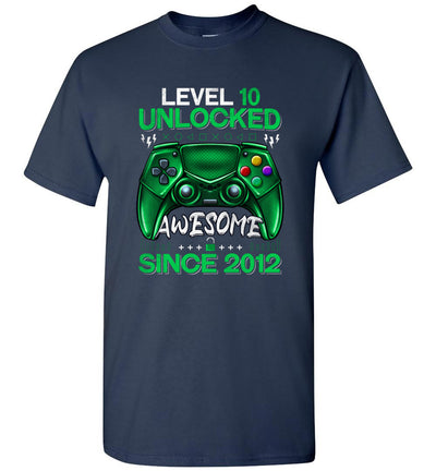 10 Years Old Level 10 Unlocked Awesome 2012 10th Birthday Shirt Gift Boy Girl