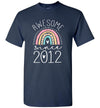 Awesome Since 2012 10th Birthday Rainbow Born in 2012 10 Years Old Unisex Shirt Gift Boy Girl