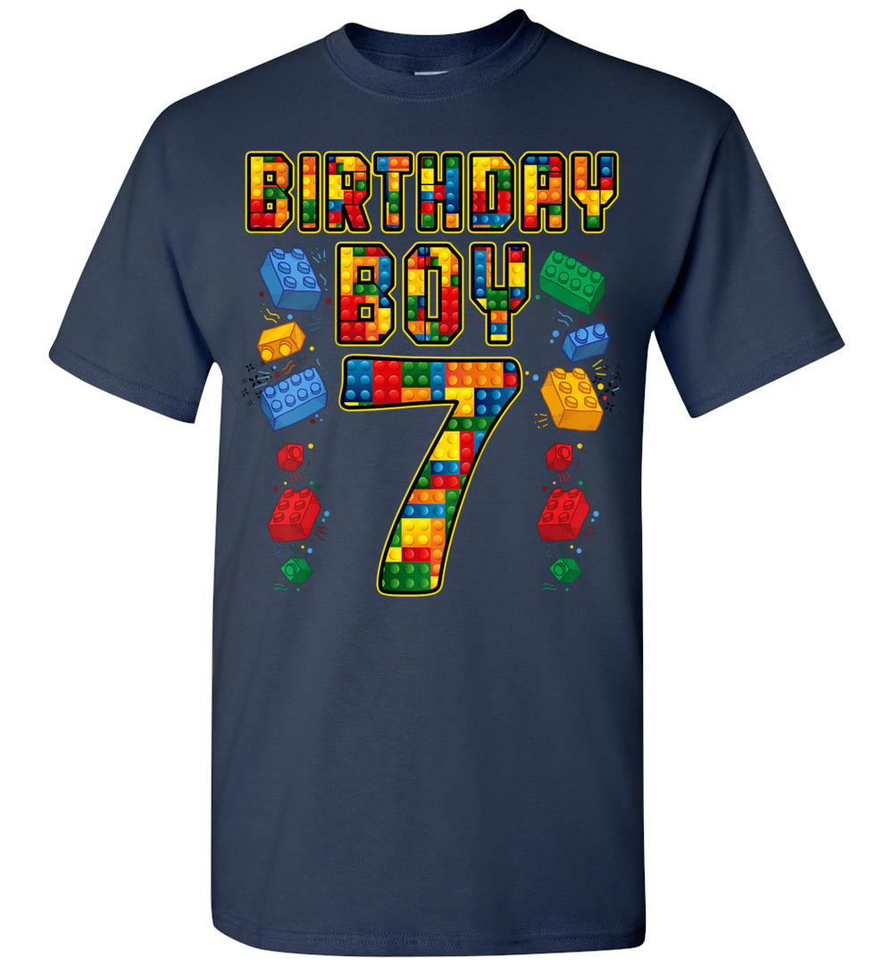 2023 Kids 7th Birthday Master Builder 7 Years Old Block Building Baby Toddler Shirt Gift Boy Girl