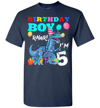 2023 Kids 5 Year Old Gift 5th Birthday Boy 5th Birthday T Rex Dinosaur Baby Toddler Shirt Gift Boy G