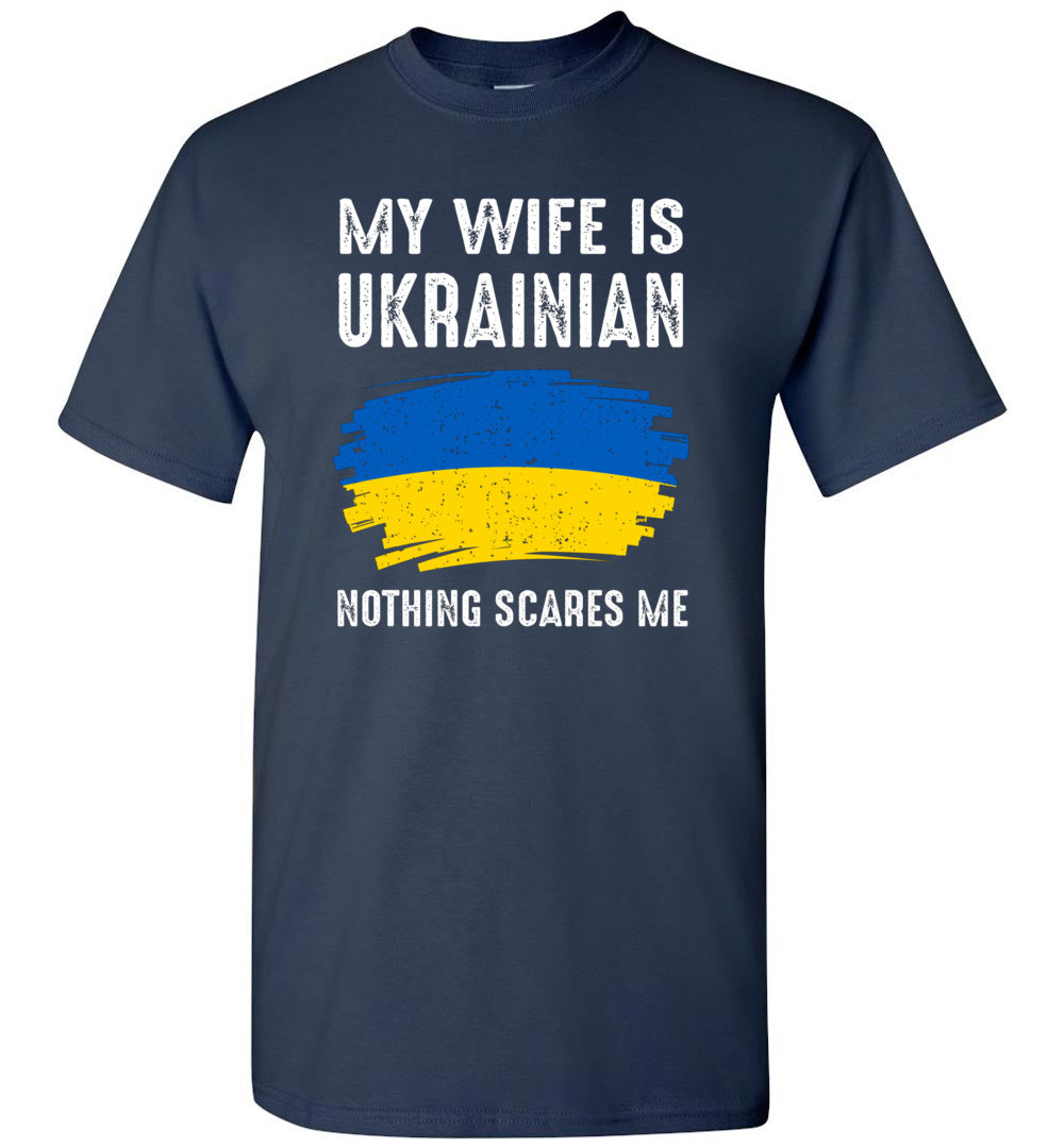 Lunar Zone My Wife is Ukrainian Ukraine Pride Flag Heritage Roots Proud Unisex Shirt Gift Women Men