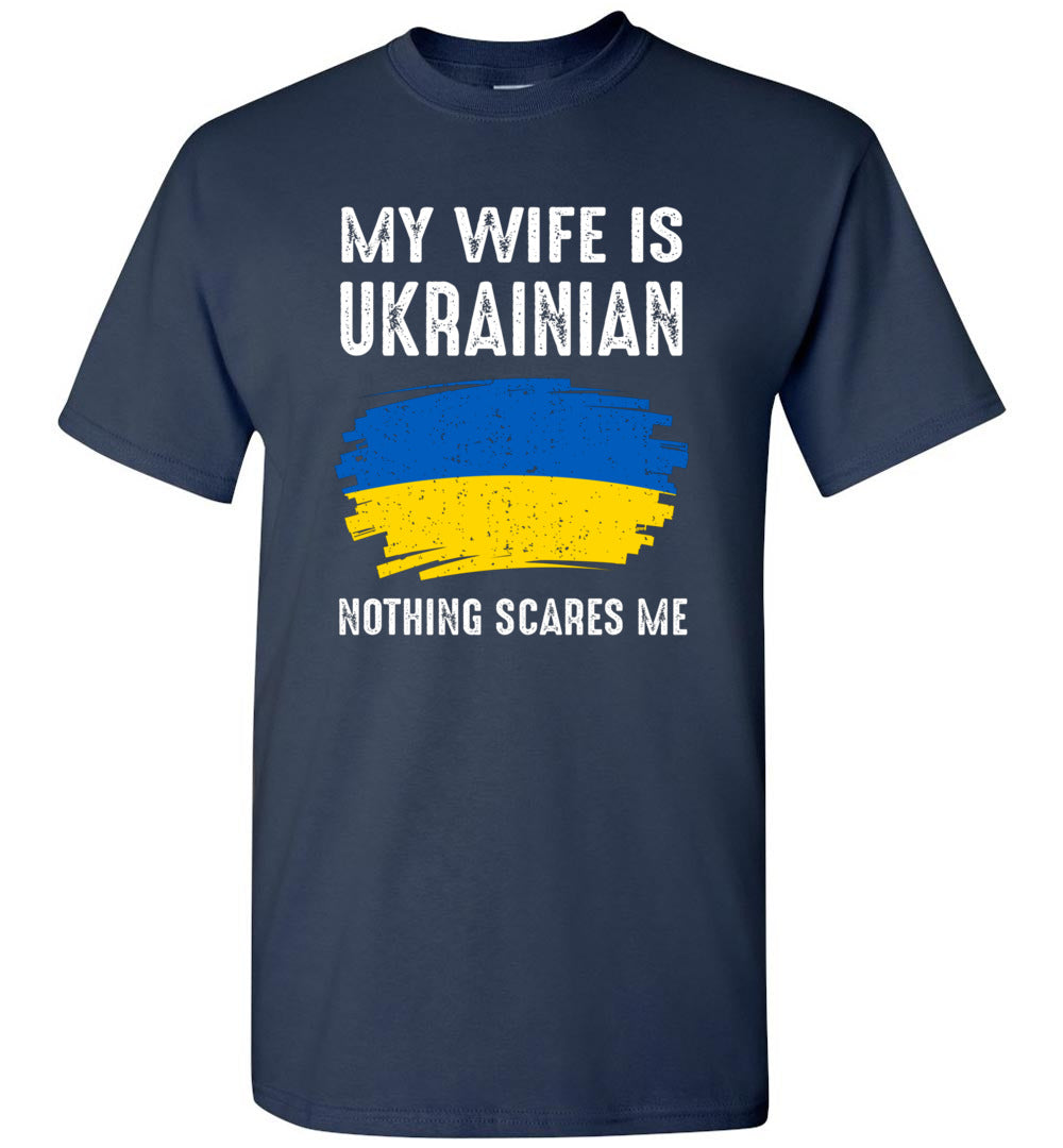My Wife is Ukrainian Ukraine Pride Flag Heritage Roots Proud Unisex Shirt Gift Women Men
