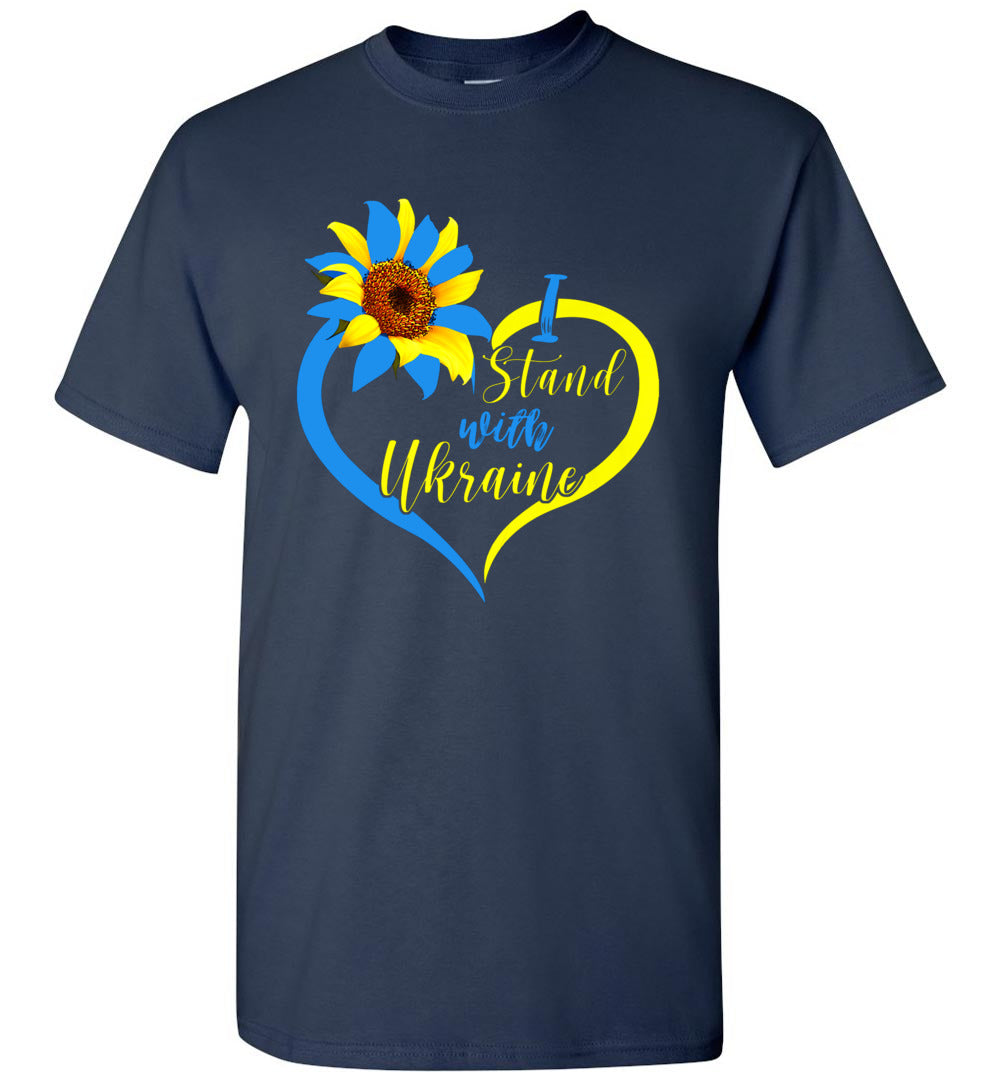 Love Heart Ukraine Sunflower Ukrainian I Stand with Ukraine Unisex Shirt Gift Women Men
