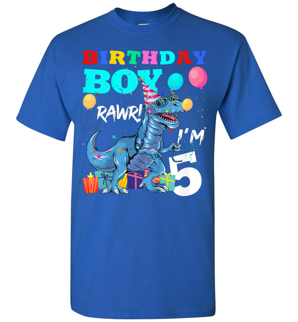 2023 Kids 5 Year Old Gift 5th Birthday Boy 5th Birthday T Rex Dinosaur Baby Toddler Shirt Gift Boy G