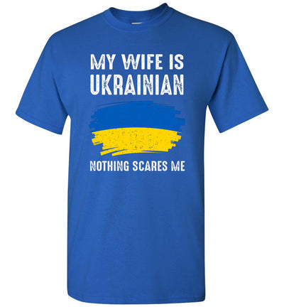 Lunar Zone My Wife is Ukrainian Ukraine Pride Flag Heritage Roots Proud Unisex Shirt Gift Women Men