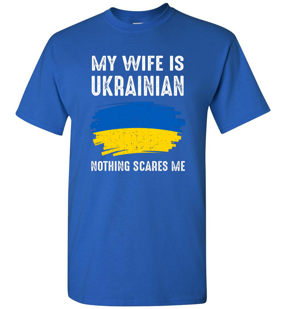 My Wife is Ukrainian Ukraine Pride Flag Heritage Roots Proud Unisex Shirt Gift Women Men