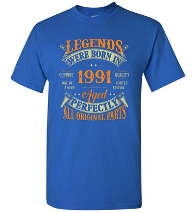 31st Birthday Tee Vintage Legends Born in 1991 31 Years Old Gift Unisex Shirt Women Men