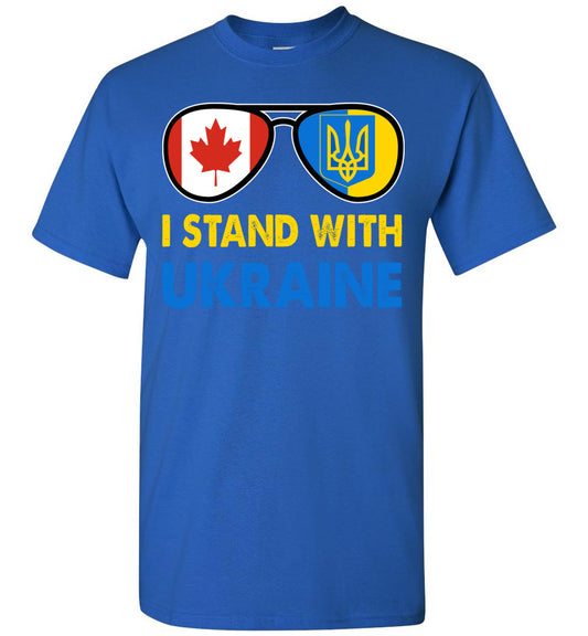 Royal I Stand with Ukraine Canada Glasses Flag Strong Ukrainian (4) Unisex Shirt Gift Women Men