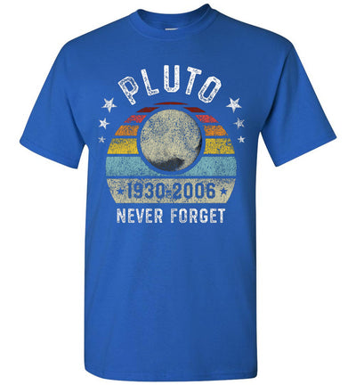 2023 Never Forget Pluto Retro Style Funny Space Science Nerd Geek Tee Shirt Gift Women Men