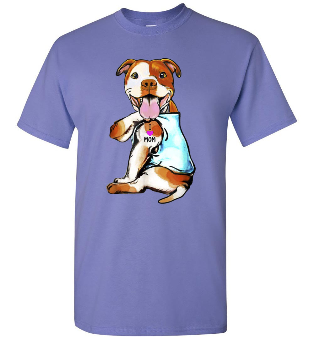i love mom tattoo pittie ca22 TS yellow pitbull