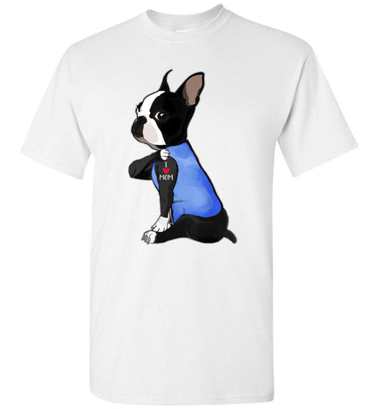 I love mom boston terrier blue TS