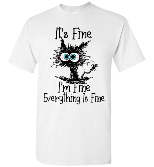 2023 It's Fine I'm Fine Everything is Fine Funny Cat Unisex Shirt Gift Women Men