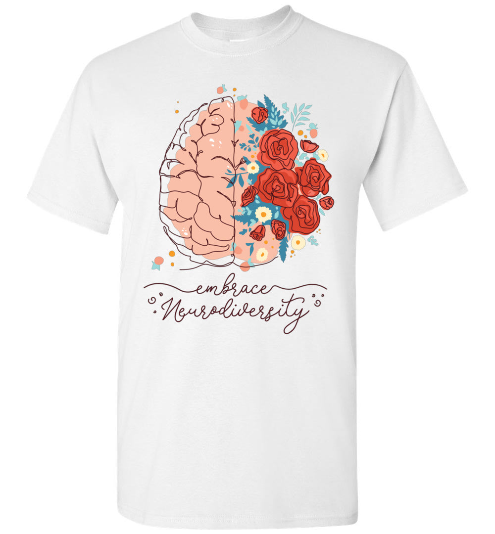 2023 Embrace Neurodiversity Autism Awareness Brain Flower Unisex Shirt Gift Women Men