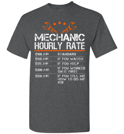 2022 Funny Mechanic Hourly Rate Unisex Tee Shirt Gift Women Men