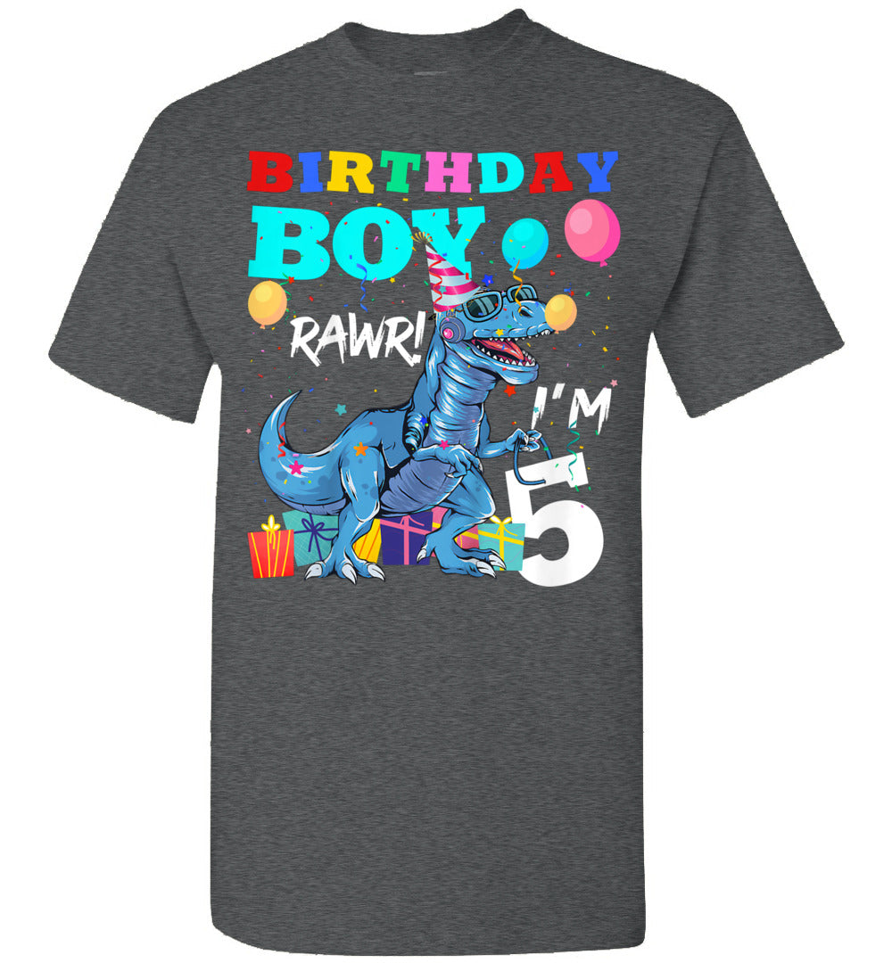 2023 Kids 5 Year Old Gift 5th Birthday Boy 5th Birthday T Rex Dinosaur Baby Toddler Shirt Gift Boy G