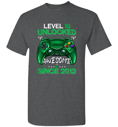 10 Years Old Level 10 Unlocked Awesome 2012 10th Birthday Shirt Gift Boy Girl