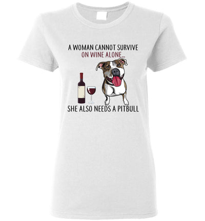 Woman survive wine alone pitbull TS CA1 womens