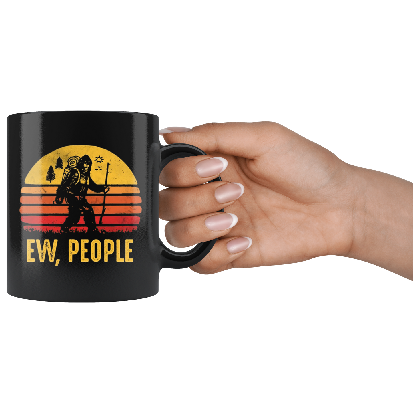 Funny Retro Bigfoot Ew People Mug