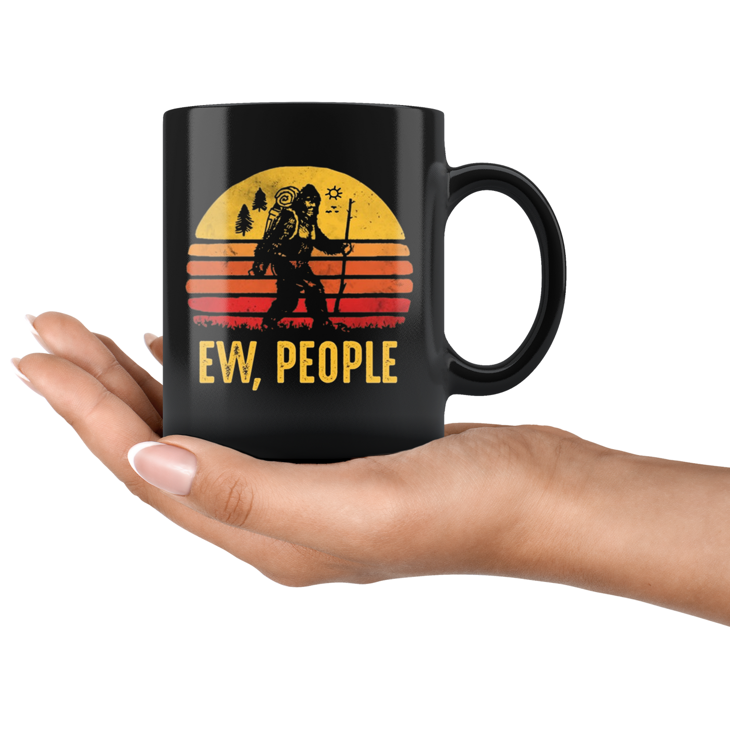 Funny Retro Bigfoot Ew People Mug