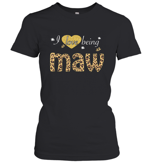 I Love Being Maw leopard plaid Women's Shirt Gift
