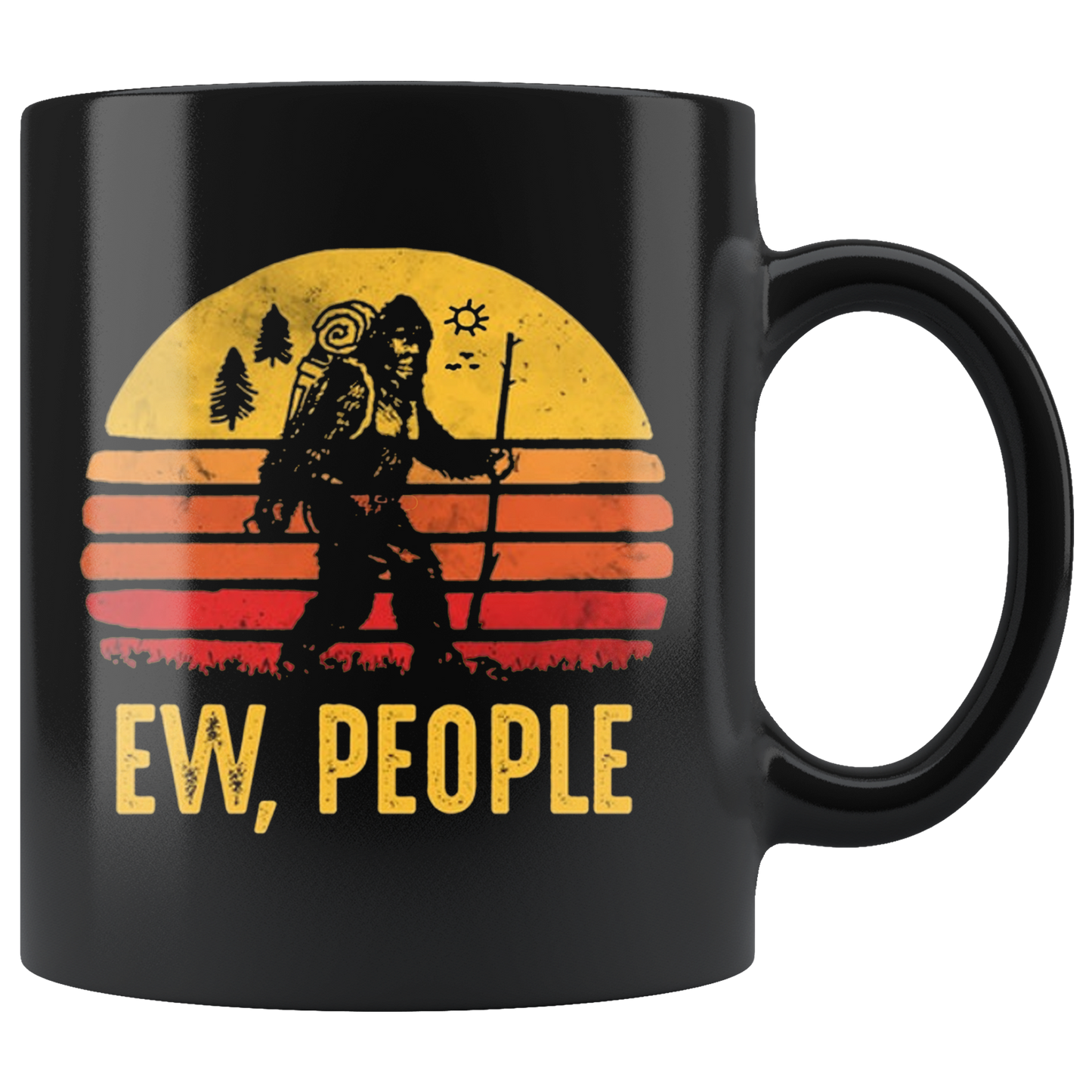 Funny Retro Bigfoot Ew People Mug