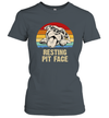 Funny Pit Bull Lover Gift Vintage Resting Pit Face Women's Shirt
