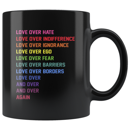 love over hate ca15 black mug