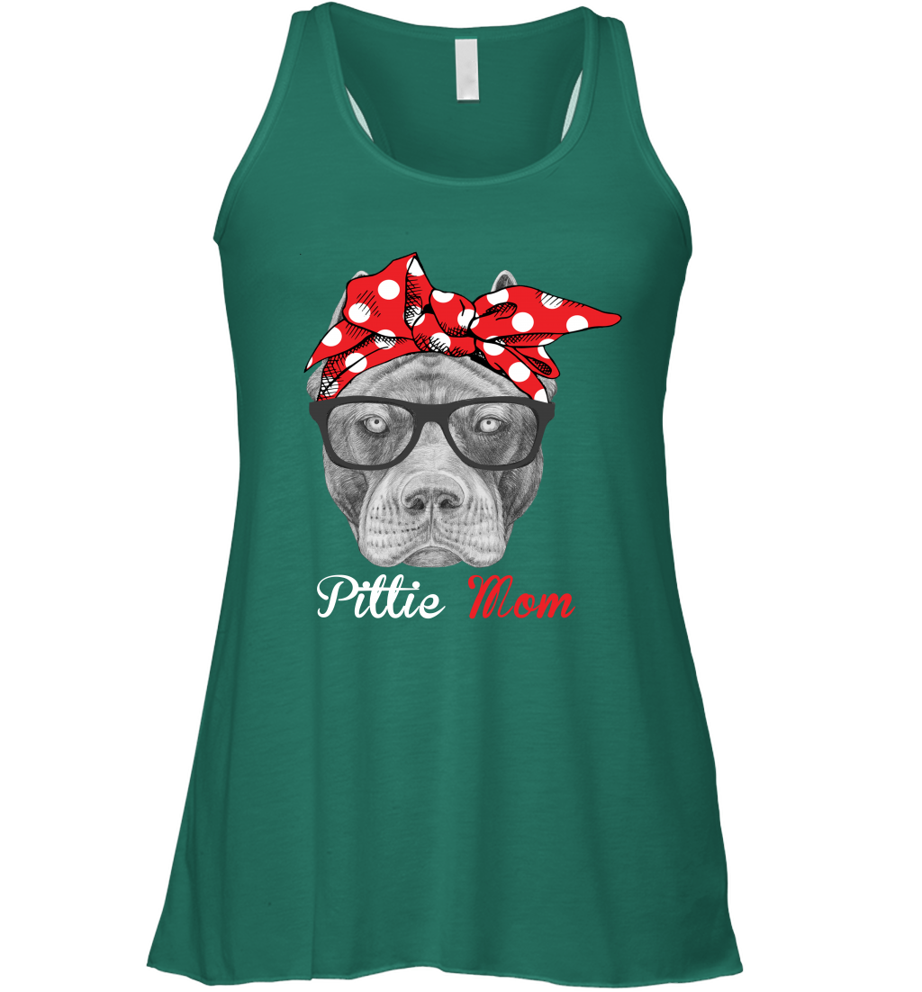 Pittie Mom Racerback Tank Shirt Gift for Pitbull Dog Lovers-Mothers Day