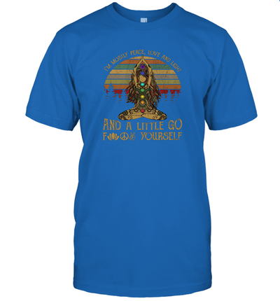 I'm Mostly Peace Love And Light And A Little Go Yoga Shirt Retro Vintage Meditation T-Shirt