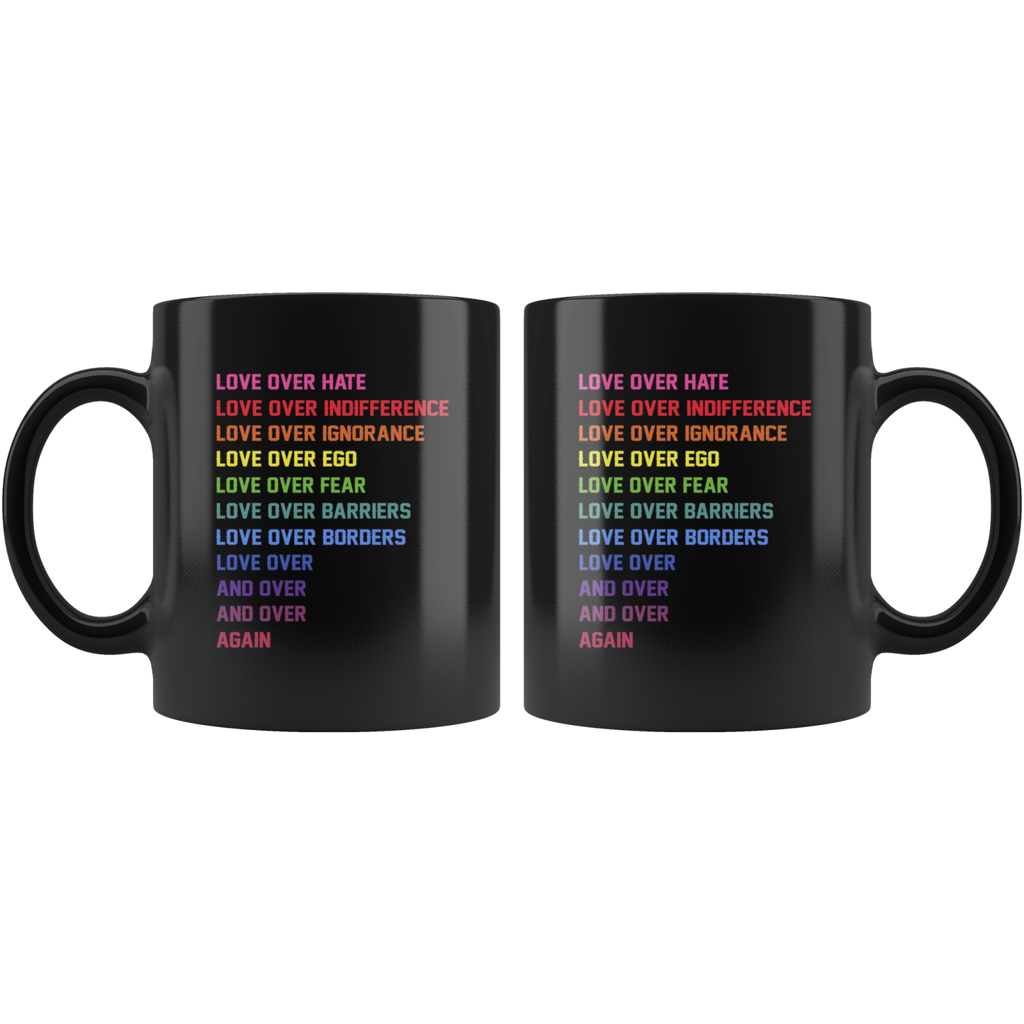 love over hate ca15 black mug