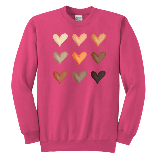 Diversity hearts teelaunch youth sweatshirt
