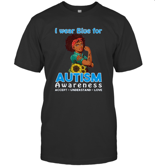 Autism awareness I wear blue for autism t shirt gift T-Shirt