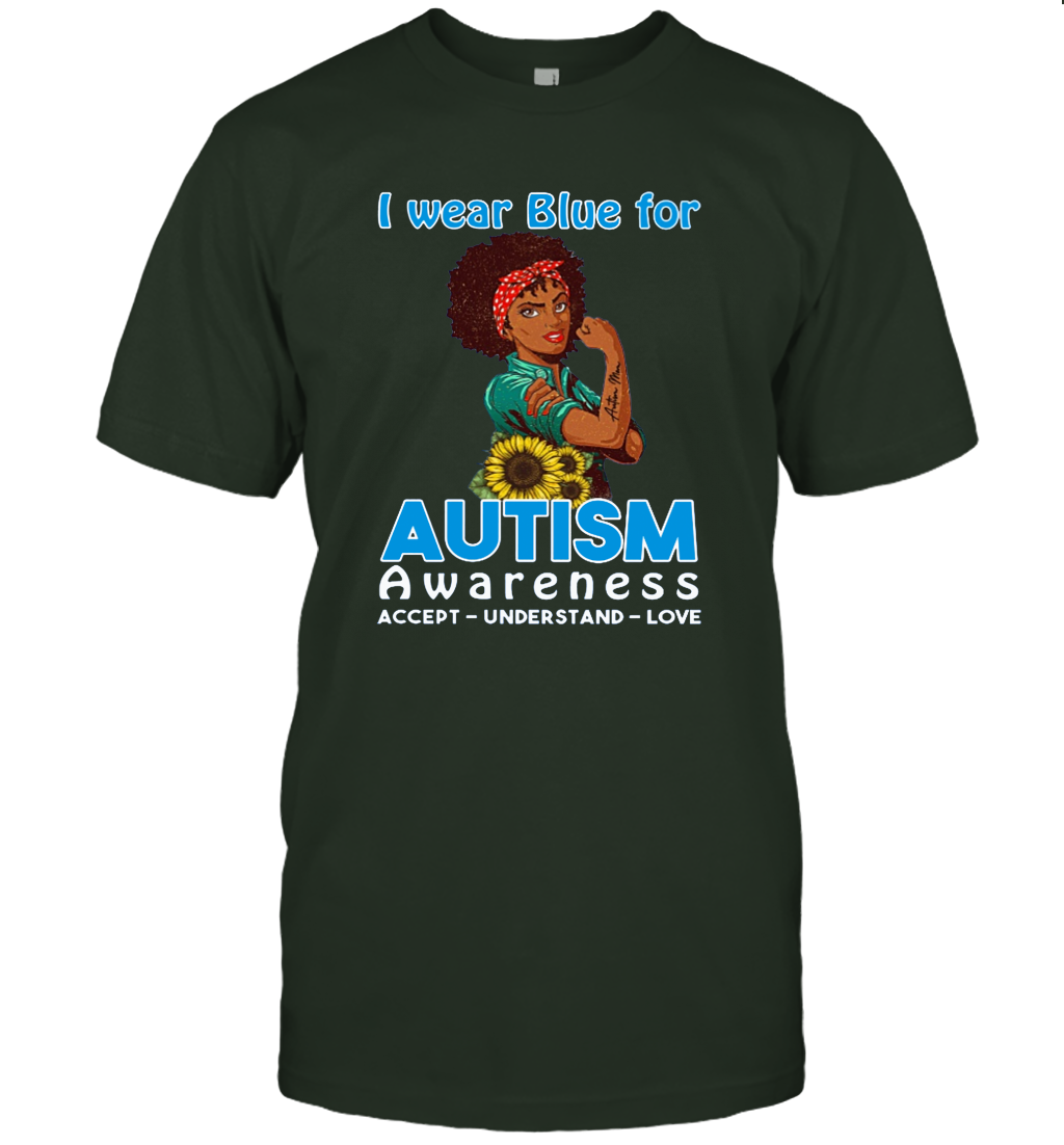 Autism awareness I wear blue for autism t shirt gift T-Shirt