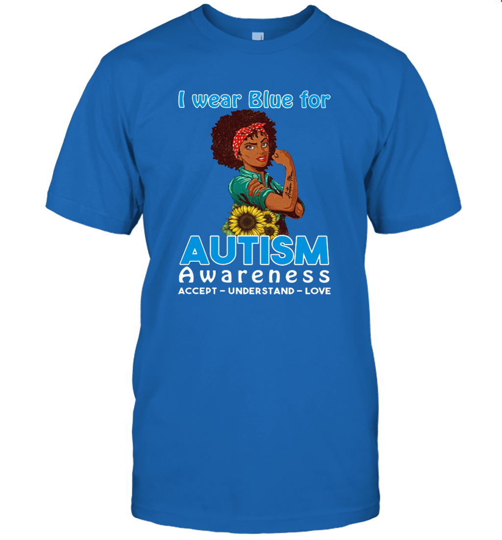 Autism awareness I wear blue for autism t shirt gift T-Shirt