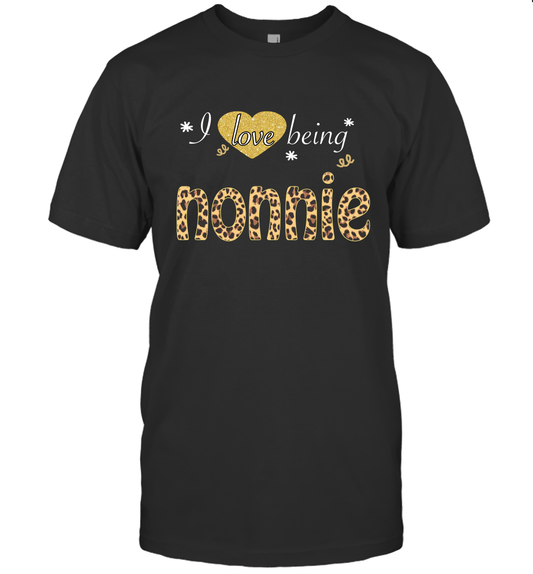 I Love Being Nonnie leopard plaid Shirt Gift