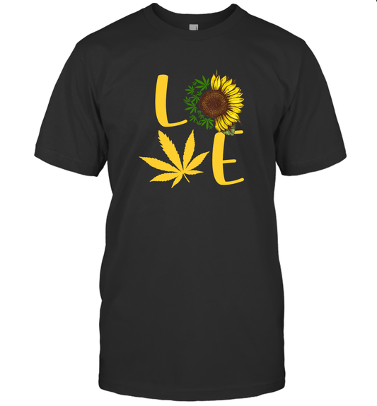 Love Weed Sunflower Love Cannabis T Shirt T-Shirt