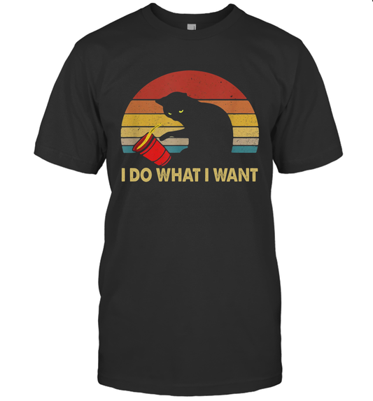 Vintage i do what i want cat shirt gift for women men cats lovers owners T-Shirt