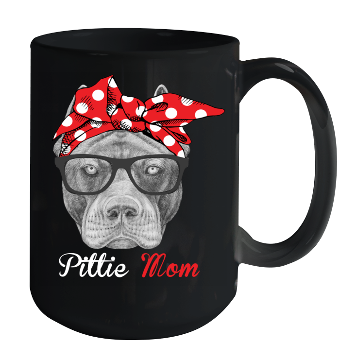 15 oz Large Funny Coffee Mug Pittie Mom Gift for Pitbull Dogs Lovers Owners
