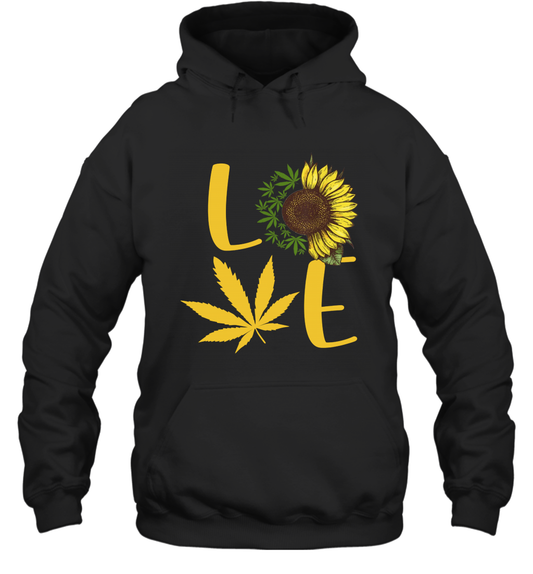 Love Weed Sunflower Love Cannabis Pullover Hoodie