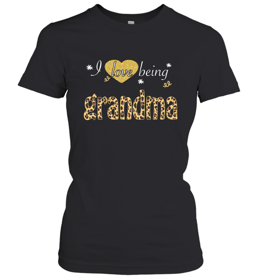 I Love Being Grandma leopard plaid Women's Shirt Gift
