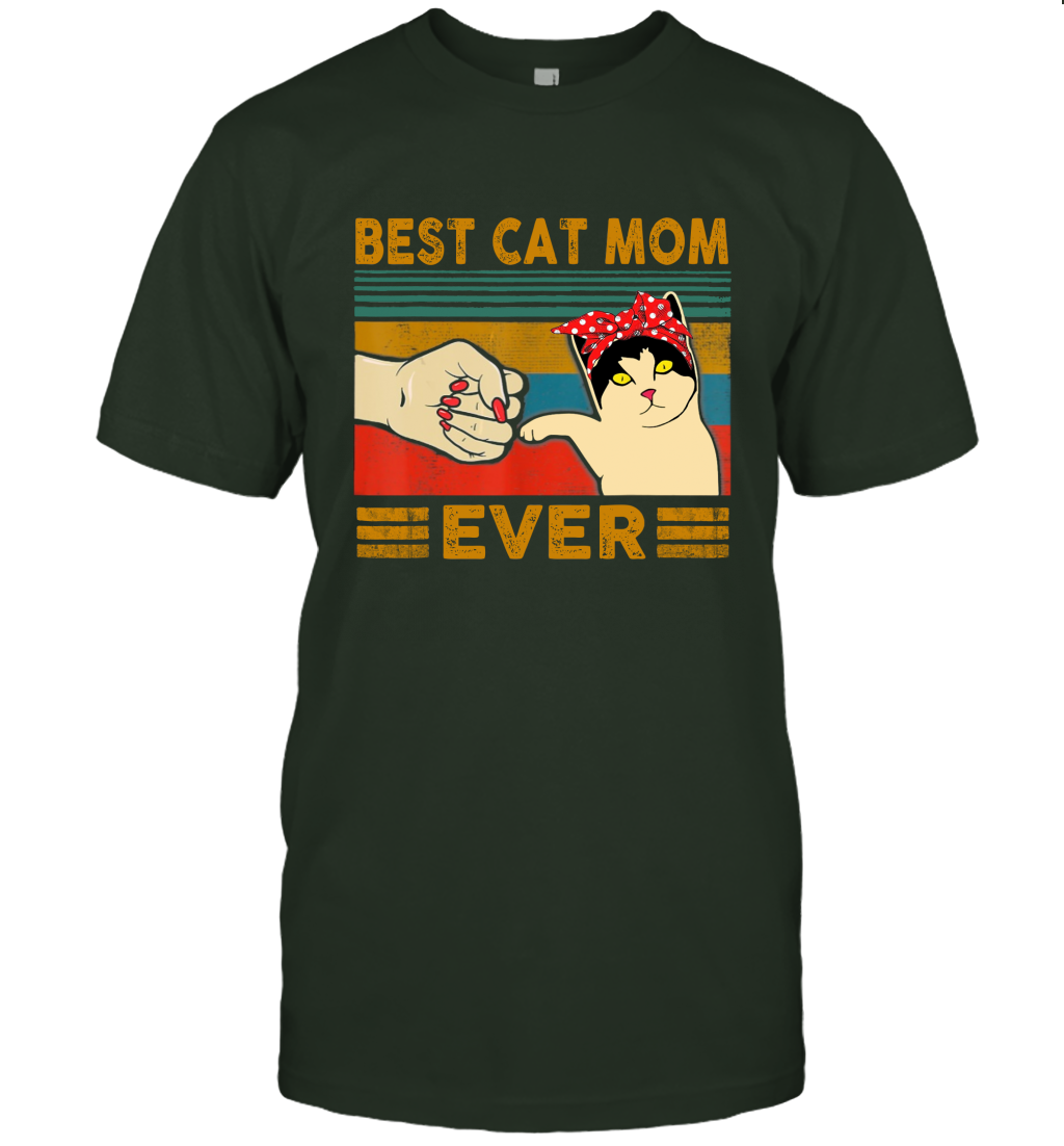 Vintage best cat mom ever t shirt gift for women men cats lovers T-Shirt