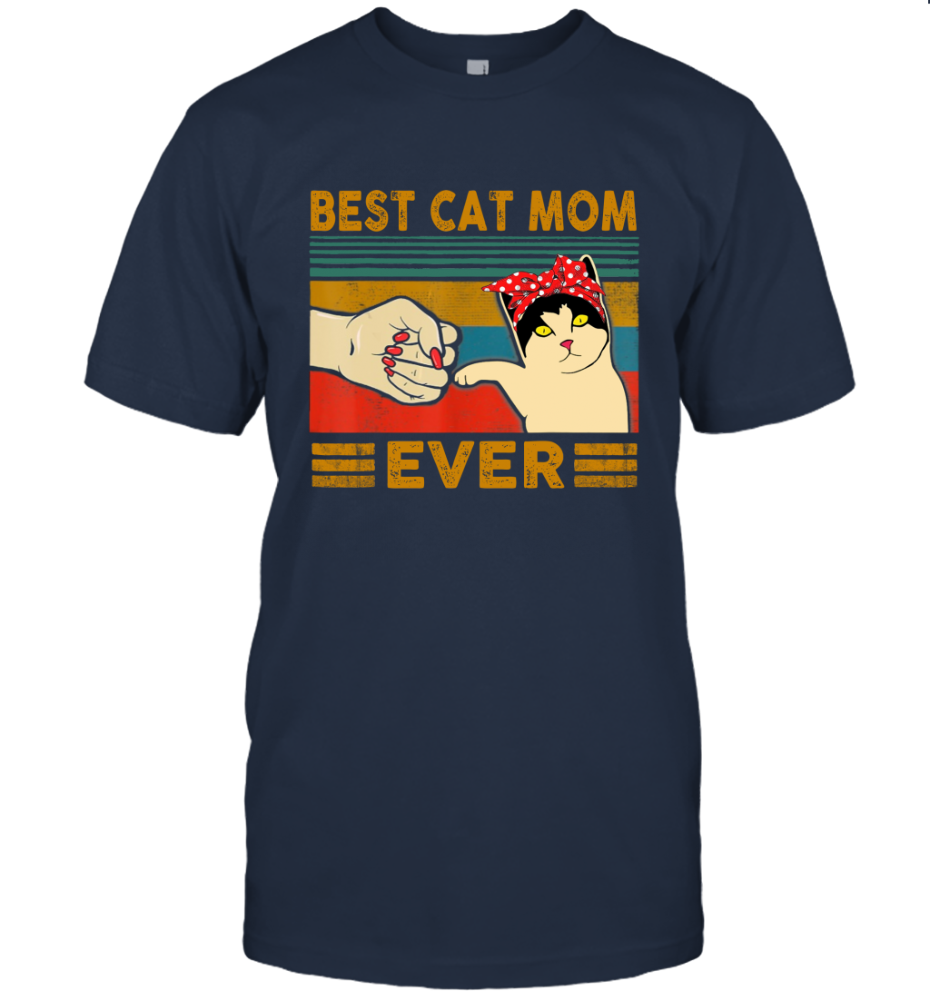 Vintage best cat mom ever t shirt gift for women men cats lovers T-Shirt