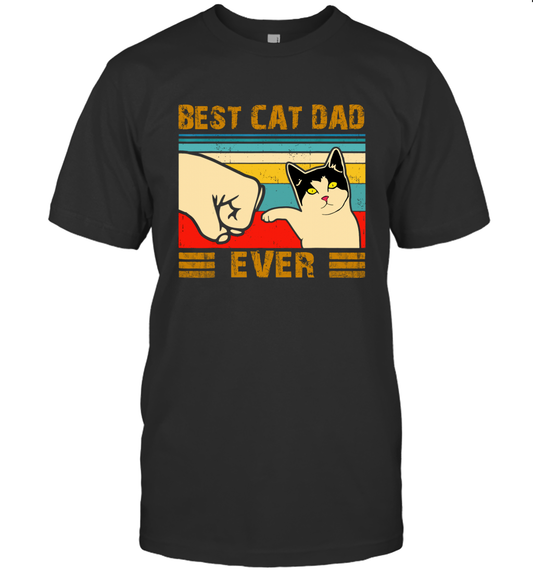 Best cat dad ever vintage t shirt gift for women men cats lovers T-Shirt