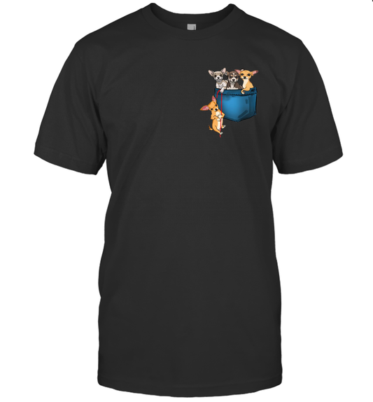 Funny chihuahua pocket in your pocket unisex shirt gift for dogs lovers owners