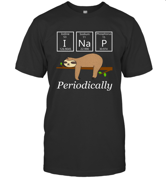Funy sloth I nap periodically unisex shirt nerdy geeky sloths science chemistry lovers